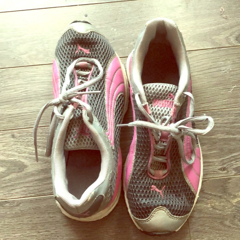 Puma pink/grey/silver trainers GUC size 6.5-7